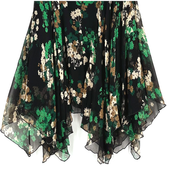 VTG Y2K Nine West 100% Silk Midi Skirt 12 Asymmetrical Fairy Grunge Whimsygoth - Picture 3 of 7